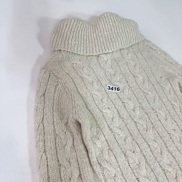 Carol Rose Sweater Dress Womens Small Cream Wool Blend Long Sleeve  Cowl Neck - Picture 7 of 7